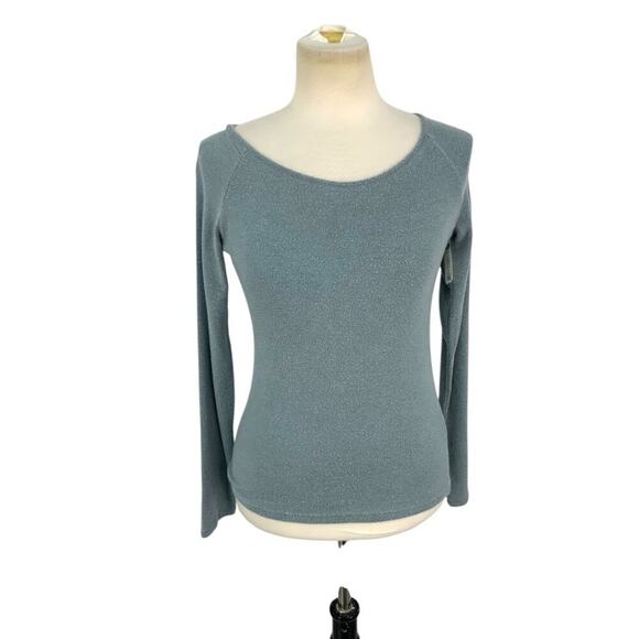 Vince Fuzzy Wool Blend Scoop Neck Knit Top Blue Size Medium NWOT $265 MSRP - Picture 1 of 7